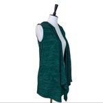 LOGO By Lori Goldstein LOGO Women's Vest Green Knit Hooded Open Front Size Casual Athleisure Size XS Photo 1