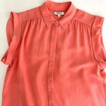 Madewell Silk Camp Blouse in Coral Size S Photo 2