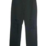 Genleck Cross Over Button Black Straight Leg Jeans size S Photo 0