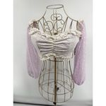 Nasty Gal  Edge Your Bets Purple White Off Shoulder crop top size 4 NWT Photo 9