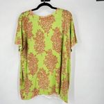 Quacker Factory  Rhinestones Button Front Short Sleeve‎ Cardigan Green Orange 1X Photo 7