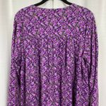 Eileen West Purple Floral Long Sleeve Short Nightgown Sz.L Size L Photo 6