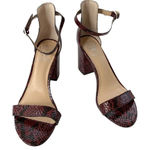 Vince Camuto Beah Snakeskin Burgundy Low Heel Sandals 10 NWT Photo 0