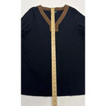 Ralph Lauren Lauren Women 3/4 Sleeve V-Neck Cotton Blouse Black Size 1X Photo 7