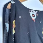 Free People Black Floral Sunshadows Slit Sleeve Mini Dress Size 0 Photo 5