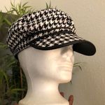 Versona  One size Black white houndstooth newsboy baker boy cap hat Elastic band to fit most head sizes.  Photo 0
