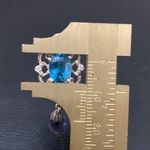 Sterling Silver Vintage 925 Signed Blue Topaz Amethyst Teardrop Pendant 3.9g Photo 9