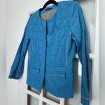 Elie Tahari Island Blue Chatham Snap Jacket Cotton Faille Pucker Detail Size S Photo 4