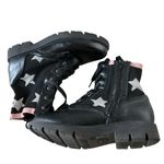 DKNY black with pink knit stars Stassi moto boots youth size 5 women’s size 7 Photo 3