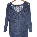 Abercrombie & Fitch Open Stitch Knit Hi Low Sweater Blue Size Large Photo 1