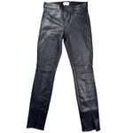 L'Agence L´AGENCE Mid Rise Coated Skinny Jeans Black Size 26 Split Ankle Photo 2