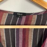 Rails  Lucca Brava Stripe Mini Dress Smocked V-Neck Linen Blend Size Small Photo 2