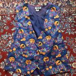 Vintage 90s Vest Halloween NYC Purple Orange Pumpkins Bats Witches Size M Photo 0