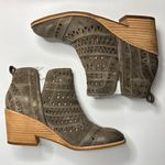 Sofft Sallie Perforated Suede Wedge Heeled Bootie in Taupe Brown Size 9 Photo 7