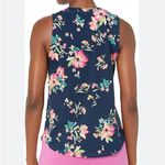 Andrew Marc  sport vneck navy floral sleeveless tank size small Photo 4