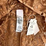 Free People NEW HAH Brown Sugar Cut to the Chase Lace V-neck Boho Bodysuit L Photo 6