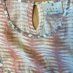New Kopal Rose Hand Block Floral Print Prairie Peasant Blouse Top Shirt size XL Pink Photo 3