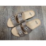 Earth Origins Earth Perforated Leather Slide Sandals Sand Antigua Warm Taupe Shoes Size 8.5 Photo 1