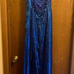 Lucy in the Sky Blue Sequin Cowl Neck Dress Photo 2