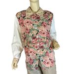 BOBBIE BROOKS WOMAN VINTAGE 1990'S BEIGE & PINK FLORAL PRINT BUTTON DOWN (14) Photo 1