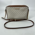 Michael Kors Jet Set Large Printed Logo Crossbody Bag Cream/Tan Photo 3