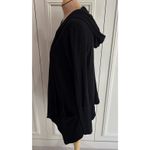 Splendid Black Cardigan Waffle Knit Hooded Asymmetric Minimalist Cozy Classic Photo 4