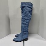 Womens Over The Knee Boots Size 9.5 Blue Denim Western Coastal Cowgirl Modatope Photo 1