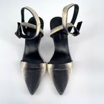 Alexander Wang Lovisa Snakeskin Ankle Wrap Heel in Cream Black Women's 38 US 8 Photo 2
