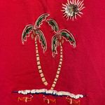 Desert Shores Vintage Red Sequin Beaded Embroidered Beach T Shirt Mini Dress Photo 2
