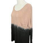 Venus Pink and Black Dip Die Ombré Long Sleeve Top Draped Back M Photo 1
