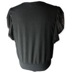 Ember Black Sheer Wrap Front Cap Sleeve Bodysuit Size M Photo 86