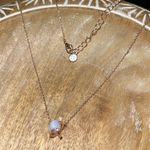 LC Lauren Conrad Semi Precious White Stone Rose Gold Tone Necklace Photo 1