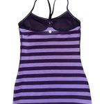 Lululemon  Size 6 Micro Macro Stripe Deep Zinfandel Purple Black Power Y Tank Top Photo 4