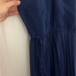 ASOS Navy Pleated Midi Dress Photo 3