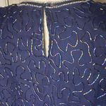 Laurence Kazar Vintage Lawrence Kazar Navy Blue
Beaded Silk Paisley Top PM Photo 6