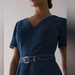 White House | Black Market  Blue Denim V-Neck Sheath Dress Photo 1