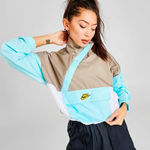 Nike  Women’s Size S Icon Clash Woven Anorak Wind Jacket Blue‎ Green Colorblock Photo 0