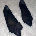 Tory Burch Navy Blue Flats with Bow Detail size 10 Photo 0