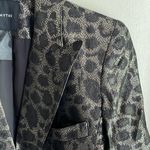 SMYTHE Film Fest Sharp Shoulder Blazer Metallic Leopard Gray Size 2 Photo 6