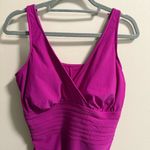 Aqua Green NWT  Ruched Purple Magenta One Piece‎ Swimsuit V-Neck Slimming XL Photo 1