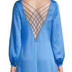 Free People  Midi Dress Satin V-Neck Open Cross Back Size 2 New w/Tag Photo 5