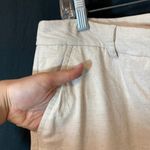 Cathy Daniels  Linen Blend Beige Cream Capri High Rise Cropped Ankle Pants Photo 5