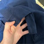 Vintage Denim Chambray Knit Linen Blazer Jacket Size 8 Y2K Coastal Cowgirl Blue Photo 5