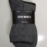 Steve Madden Black Grey Blue 6 Pairs Crew Socks Shoe Size 5 - 10 Photo 0