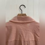 Chico's Elongated Moto Jacket Twill Asymmetrical Zip Front in Peach Pink Size 3 Photo 11