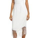 Lulus NWOT ~  Make It Tropical White Sleeveless Fringe Midi Dress ~ Women's SMALL Photo 2