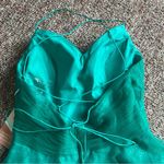 STACEES Hunter Green A Line Glitter Mini Dress Size 12 NWT Photo 4