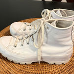 Converse  leather White High-Top Sneakers Photo 0