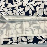 J.Crew Bow Neck Halter Cotton Mini Floral Tropical Shift Dress Navy White Size 0 Photo 11