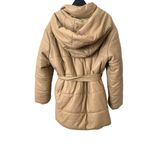 NANUSHKA Lenox Faux Leather Puffer Belted Coat Sz Small Tan Photo 4